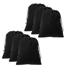 sourcing map 10pcs Velvet Gift Bags 7.9" x 9.8" Drawstring Jewelry Pouches Reusable Gift Packaging Storage Bags with Drawstring for Jewelry Bracelet Headphone Bead Gift Candy, Black