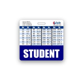 Student Badge Buddy Horizontal w/Height & Weight Conversion Charts (Standard, Navy)