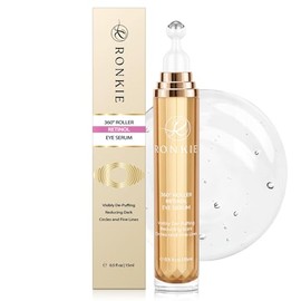 RONKIE Eye Cream for Dark Circles: Under Eye Cream with Retinol Caffeine - Reduces Under Eye Bags and Fine Lines (Gold, 15ML)