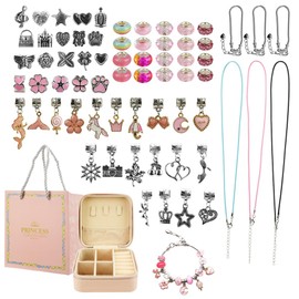 ZAIDEA Accessories Making Toy Beads Kit Charm Large Capacity Necklace Bracelet Toy (Pink)