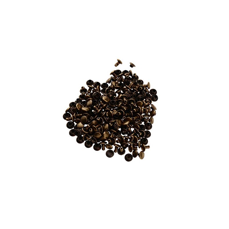 100pcs 6 * 6mm Bronze Double Cap Tubular Rivets Metal