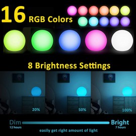 COPU LED Ball Light, 15CM/6-Inch Color Changing Mood Light, Rechargeable Night Light, Waterproof Light Up Ball, Ambient Lighting Lamp for Bedroom/Bathroom/Patio or Decor and Gifts