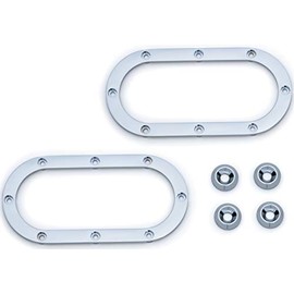 Kuryakyn 1778 Motorcycle Handlebar Accessory: Heavy Industry Rear View Side Mirror Accent Kit, Chrome