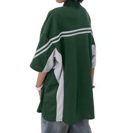 Bakyarder Mens 90s Vintage Jerseys Hip Hop Oversize Shirts Sports Casual Unisex Streetwear Tshirt Green Large