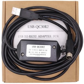 LITKEQ USB Programming Cable for Mitsubishi PLC Q Series, for USB-QC30R2 Replacement, Adaptive Baud Rate, 6 FT.