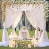 20x10 White Tulle Backdrop Curtains for Parties, Sheer Backdrop Curtain