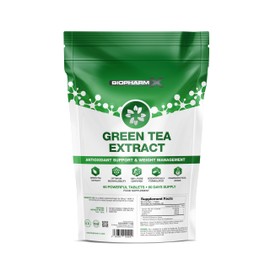 High Strength Green Tea Tablets 15,000mg Extract (60 Vegan Tablets / 2 Month Supply) EGCG & Polyphenols Rich - Natural Metabolism & Antioxidant Support