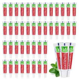 100 Tubes Travel Size Toothpaste in Bulk, Disposable Mini Mint Compact Small Pocket Size Essential Toothpaste for Vacation Hotel Shelter Homeless Nursing Home Charity Camping Single Use 0.17 oz/ 5g