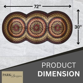 Park Designs Red Folk Braided 30" x 72" Rug Runner | Hooked Area Rug | Hand Washable | Farmhouse Decorative Indoor | Crafted from Polyester Loop Yarn | Handcrafted for Strength & Stability