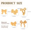 5 Pairs Bow Earrings, Stainless Steel Bow Stud Earrings, Gold