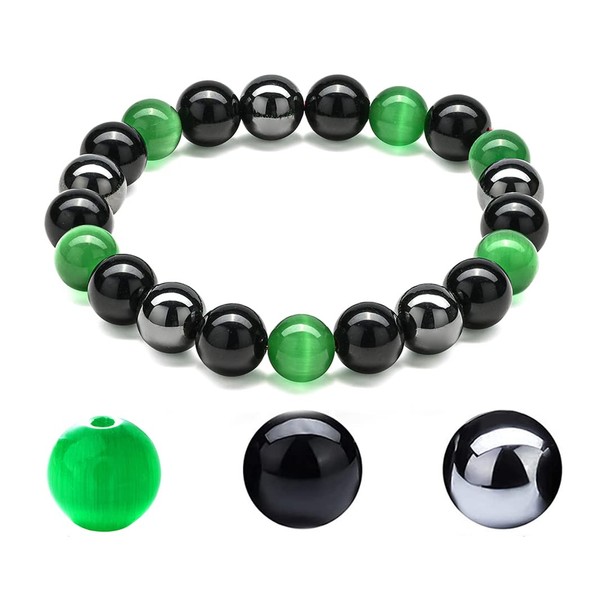 Cat'S Eye Bracelets，CLASS A QUALITY，Cat'S Eye And Obsidian Magnet Bracelets,
