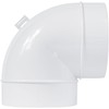 ECOPRO VENT 4-Inch White Plastic 90-Degree Elbow Duct Fitting for