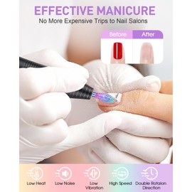 Subay Acrylic Nail Drill, Electric Nail File for Acrylic Gel Nails, Portable USB Nail Drill Machine with 6 Nail Drill Bits and 26 Sanding Bands for Nail Technicians Manicure Pedicure - Black