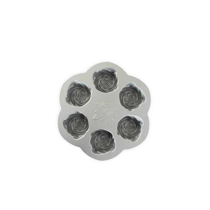 Nordic Ware Rose Bud Pan, 6 Cakelets, Toffee