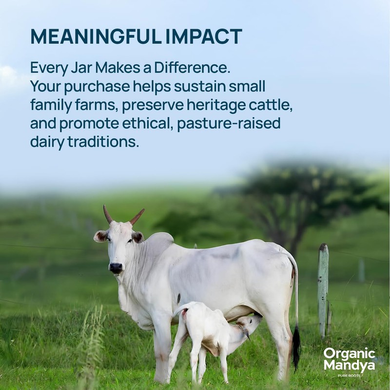 A2 Desi Grass-Fed Ghee Clarified Butter, Pasture Raised, Lactose Free,