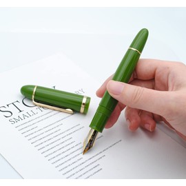 JINHAO X159 Fountain Pen (F Nib 0.5mm, Avocado Green with Gold Clip)