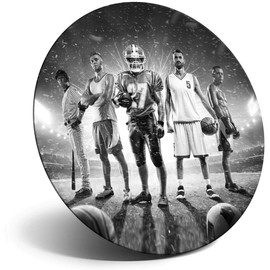 Destination Vinyl ltd Magnet for Refrigerator, Fridge BW - Sports Football Basketball Team Game for Office, Cabinet and Whiteboard, Magnetic Stickers, 43581