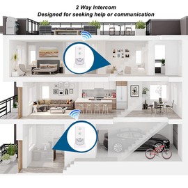 Home Voice Intercom, Smart Two Way Talk Doorbell, Protecting Pregnant Women And Babies, 48 Hours Endurance, Home Smart for Elderly Caregivers and Disabled People (White)
