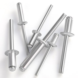 VGBUY (260Pcs) 1/8" x 1/2" Aluminum Blind Rivets, 3.2 x 12mm Pop Rivets,Rivets for Metal,Silver-(VG10103)