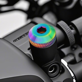 GMIPIX 3 Pcs Motorcycle Mirrors Hole Plug M10x1.25 for Most Motorcycle Rear View Mirror Screws Hole Compatible With CRF250 CB500F Z125 Z400 Z650 Z800 Z900 Z1000 MT07 MT09 MT10 MT125 (Rainbow)