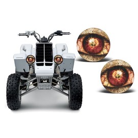 AMR Racing ATV Headlight Eye Graphics Decal Cover Compatible with Yamaha Banshee 350 1987-2005 - Zipped