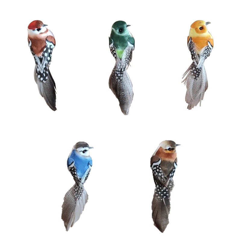 5 Pieces Decorative Birds Artificial Birds Small Artificial Birds Hanging