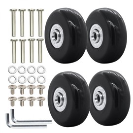 Cosmpeak Pack of 4 Suitcase Luggage Wheels Replacement Wheels Rubber Mute Replacement Luggage Case Wheel Suitcase Rubber Suitcase Wheels Replacement with Metal Axles Replacement Wheels for Suitcases