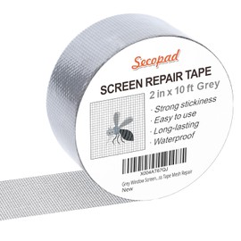 Secopad Grey Window Screen Repair Tape, 2IN X 10FT Screen Repair Kit for Windows or Doors, Strong Adhesive Fiberglass Mesh Patch Tape