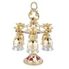 6Pcs Chinese Chalice Retro Style Zinc Alloy Glass Embossed Flower
