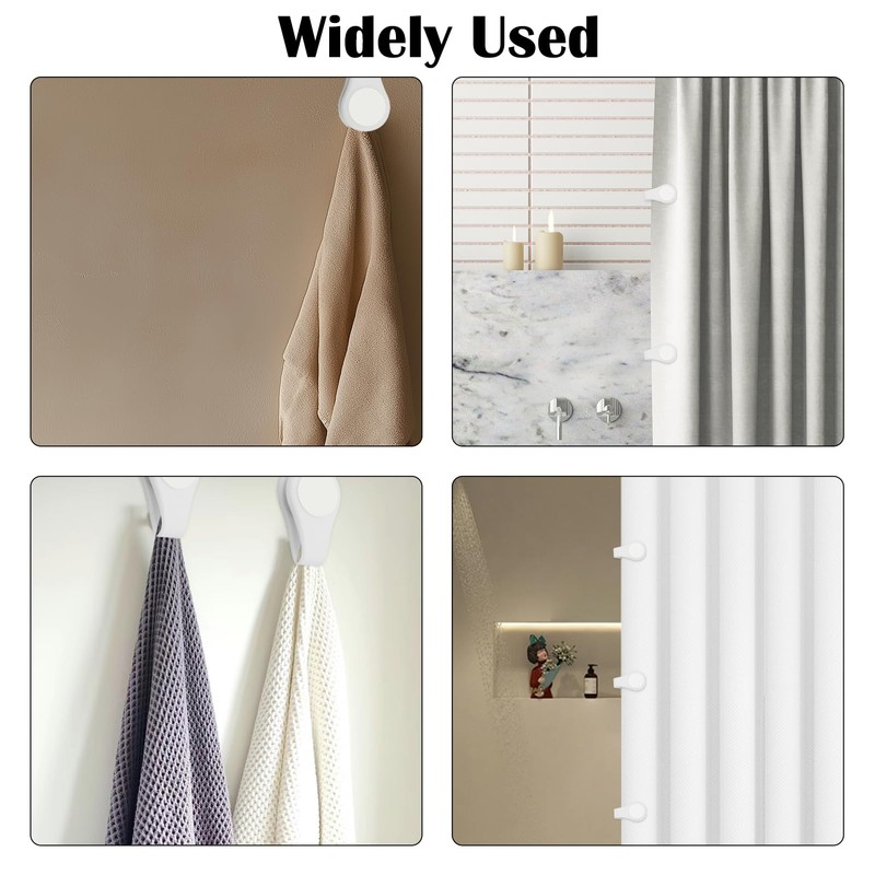 3Pcs Magnetic Shower Curtain Clips, Shower Curtain Hooks, Not Easy