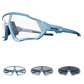 KAPVOE Photochromatic, Self-Tinting Cycling Glasses, TR90 Frame for Men and Women, Clear Sports Sunglasses, Sports, Cycling, MTB Cycling Glasses, Sports Glasses, Driving, Fishing, Running, CE Certified, 09