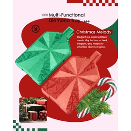 ForeverYoung Crystalline Diamond Art Trays with Lids Diamond Painting Accessories, 2-Piece Diamond Painting Trays with Lids, Silky Diamond Art Accessories and Tools, Christmas Melody