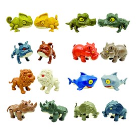 Raymond Geddes Animal Biter Toys for Kids (24 per Box) - Open Close Finger Push Toy Game - Mouth Grabbing Animal Figures