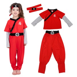 【Brightlele】Halloween Cosplay Costume for Kids, Boys and Girls, Ninja Costume, Unisex, kidscos031-130-RE