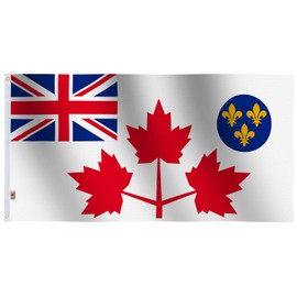 1939–1944 Military Canadian Army Battle Flag 30x60inch Large, Both Sides Glossy Silk Fabric for Moderate-Outdoor&Indoor,Canvas Header Brass Grommets for Easy Display, 2.5' x 5' Canada Army White Old Flags