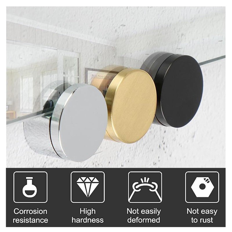 Frameless Mirror Mounting Hardware Kit Zinc Alloy Mirror Holder Clips