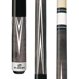 Players 58" 2-Piece North American Hard Maple Billiard Pool Cue Stick, Smoke, 21oz
