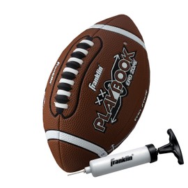 Franklin Sports Playbook Junior Football - Kids Youth Football with Play Diagrams - Junior Size Youth Soft Cover Ball for Kids - Playbook Ball with Air Pump Included