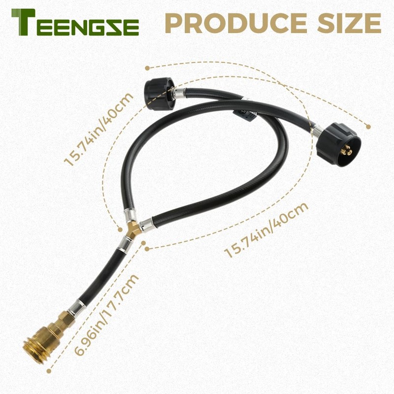 Y Shape Propane Splitter Hose QCC1 Inlet & POL/QCC Outlet