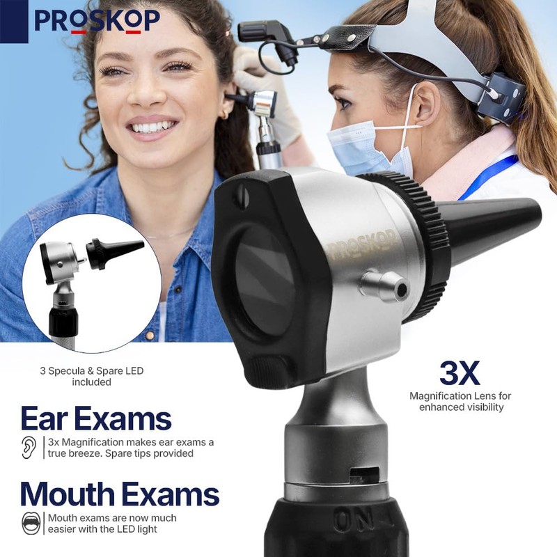 PROSKOP® - Ear Examination Otoscope, Ear Torch 3X Magnification, Diagnostic