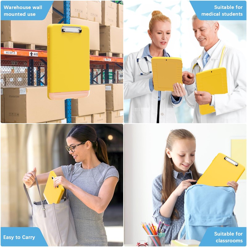 Hnogri Plastic Clipboard with Storage, High Performance Clips, Clipboard Storage