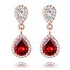 Uloveido 925 Sterling Silver Pear Cut Natural Red Garnet Teardrop