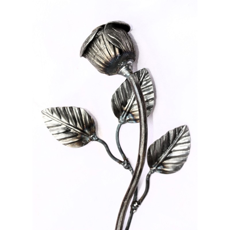 UHRIG Wrought Iron Rose, Decorative Flower Made of Steel, Garden