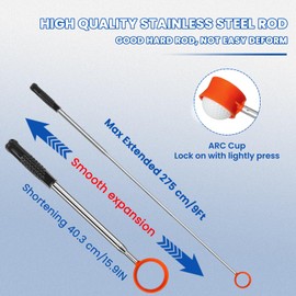 SPEENSUN Golf Ball Retriever, Max 9 Ft Lightweight and Portable Golf Ball Retriever Telescopic, Stainless Golf Ball Grabber with Anti-Slip Handle, Golf Accessories Gifts for Men Women