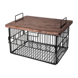 Gourmet Basics by Mikasa Madam Grid Stacking Fruit Countertop Basket, 9.75 x 14.25 x 11.25 Inch, Black