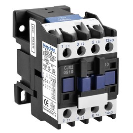 Heschen AC Contactor, CJX2-0910, 110V 50/60Hz Coil, 3P, 3 Pole, Normally Open, Ie 9A Ue 380V