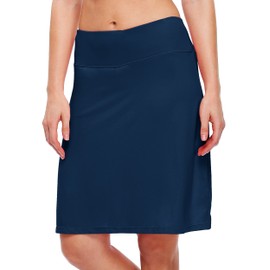 Willit Women's 20 Inch Skirts, Golf Knee-Length Tennis Skirts, Sporty Modest Casual Skorts, Pocket, UVA Protection, navy