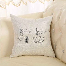 Practical Magic Quote-Salt Rosemary Lavender Love-and Fall in Love Whenever You Can-Inspirational Gift for Women Sister Daughter Best Friend Cousin Coworker- Throw Pillow Case Covers Decorative Gift