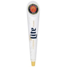 Miller Lite White Washed Wood Tap Handle, 12" L