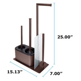 Blue Donuts Modern Bath Set for Bathroom Organization, All in One Toilet Brush, Toilet Plunger, Toilet Paper Holder Stand and Toilet Tissue Paper Storage All in One Combo.